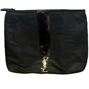 YSL Yves Saint Laurent Beaute Black Cosmetic Bag Makeup Pouch Organizer
